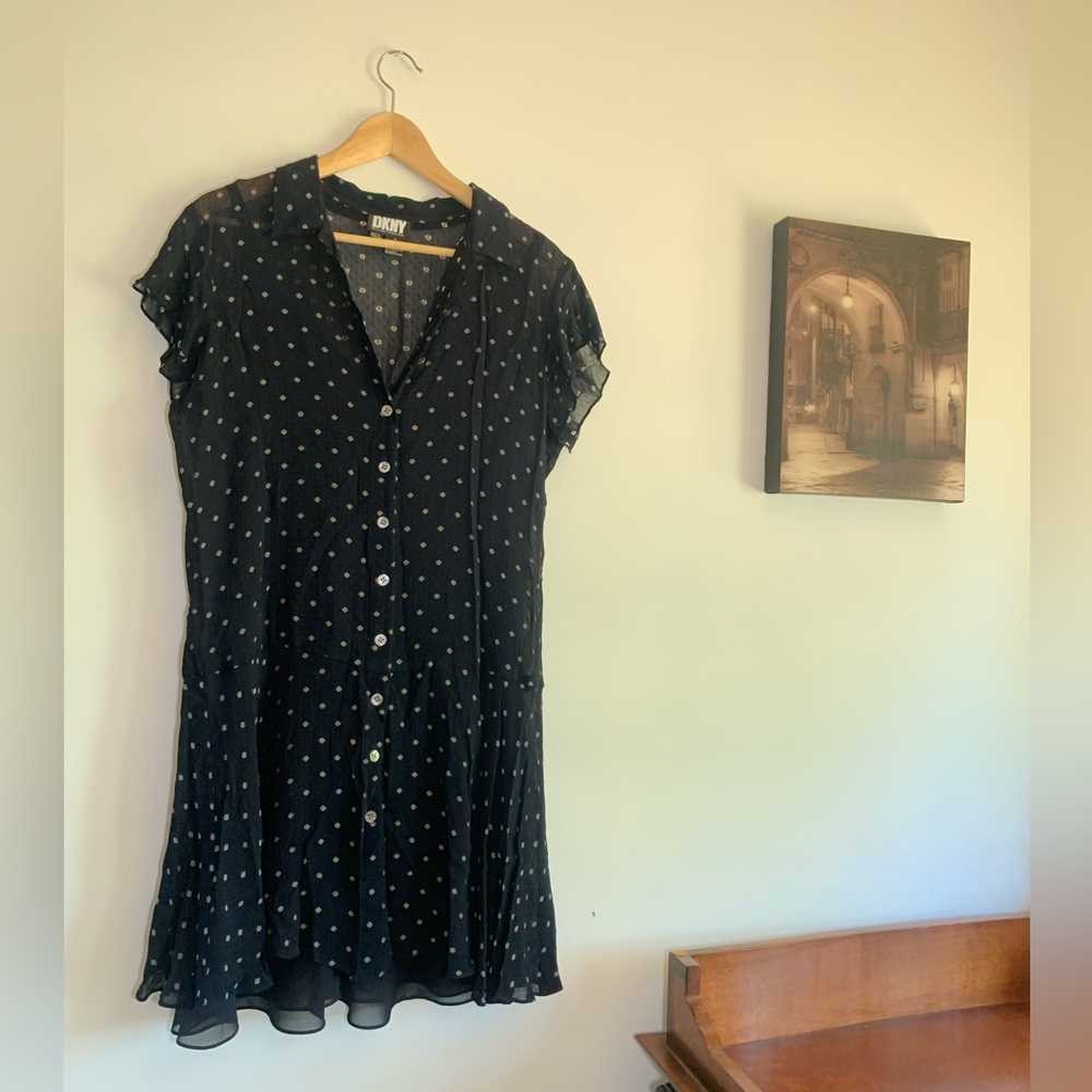 DKNY navy slip dress
